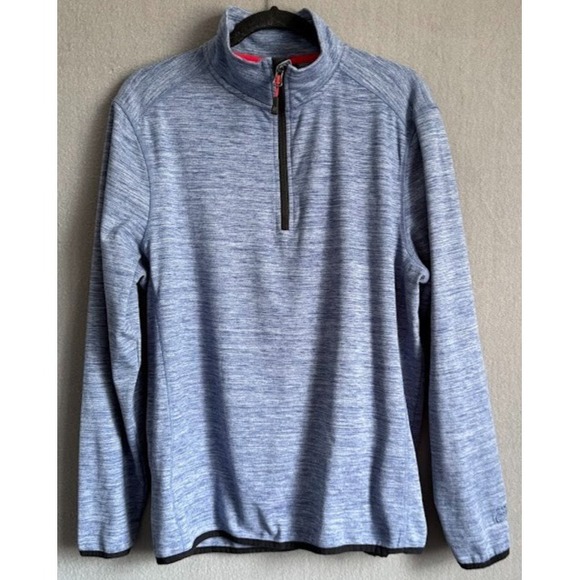 Avalanche Jacket Men Medium Blue 1/4 Zip Performance Pullover Heather Long Sleev - Picture 1 of 14